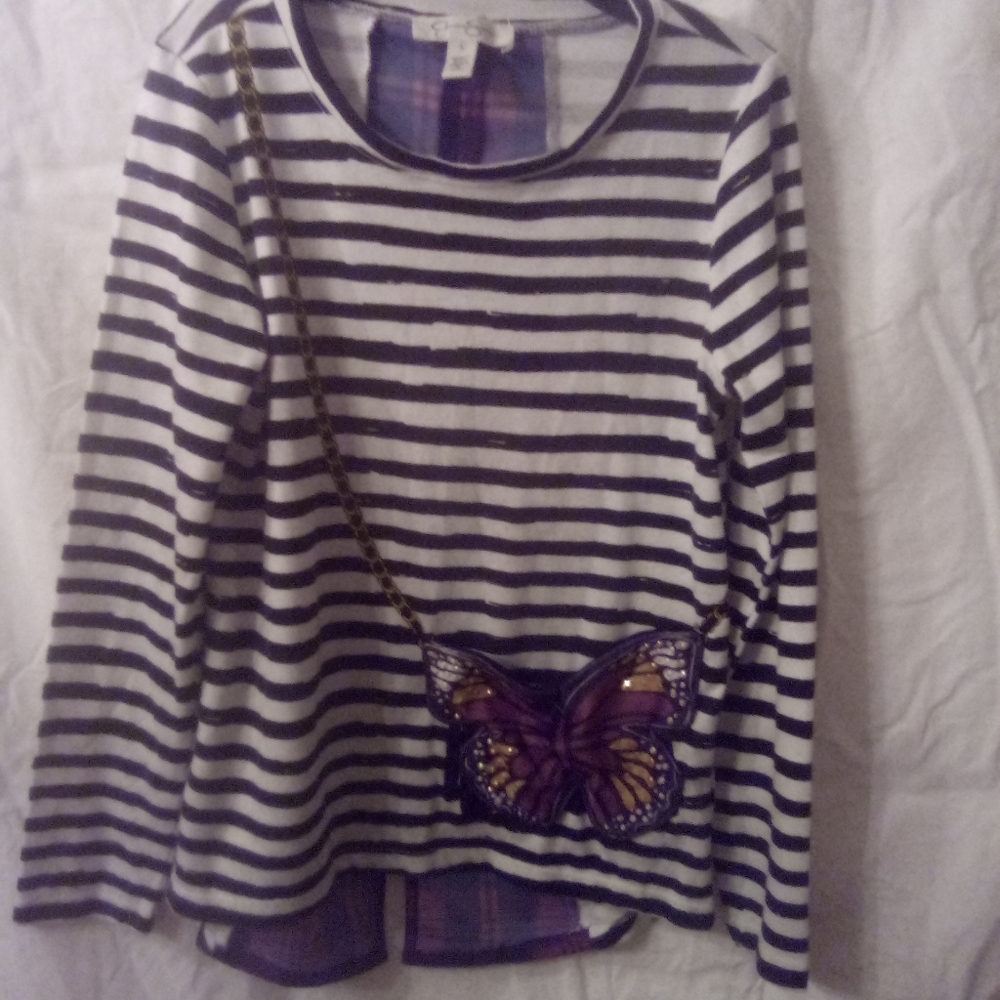 Girls  Jessica Simpson long sleeve stripe shirt